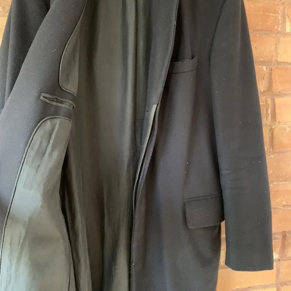 Rag & Bone Navy Long Coat w/elbow patches - Picture 4 of 4